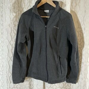 Columbia Dark Gray Fleece Zip Up Jacket Zip Up Women's Size Medium